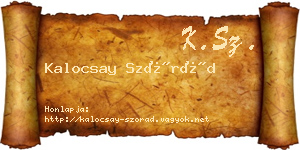 Kalocsay Szórád névjegykártya